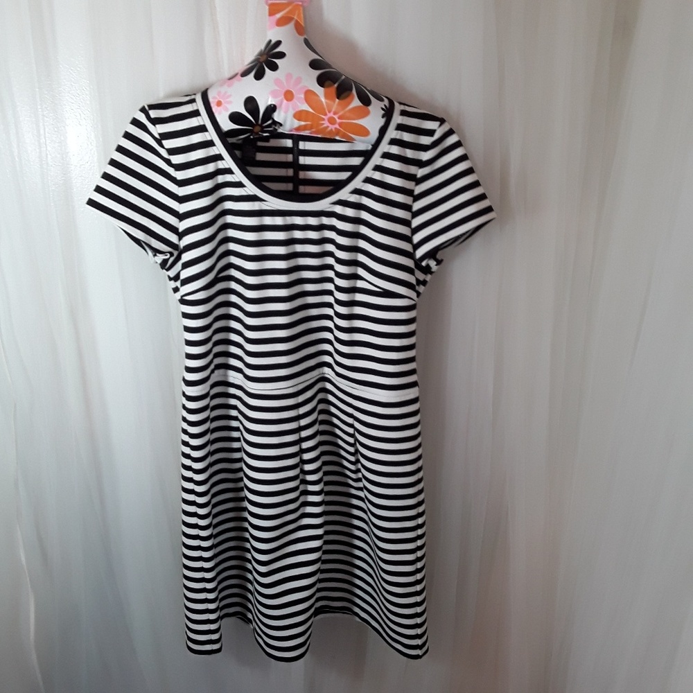 Black & White Striped Fit & Flare Dress. INC Macys